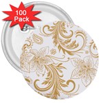 Flowers Shading Pattern 3  Buttons (100 pack)  Front