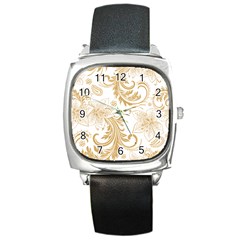 Flowers Shading Pattern Square Metal Watch by fashionpod