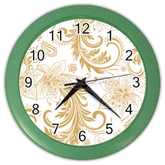 Flowers Shading Pattern Color Wall Clock by fashionpod