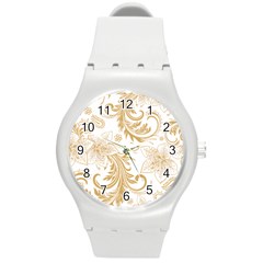 Flowers Shading Pattern Round Plastic Sport Watch (m) by fashionpod