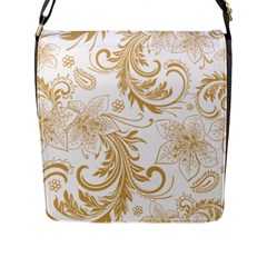 Flowers Shading Pattern Flap Closure Messenger Bag (l) by fashionpod