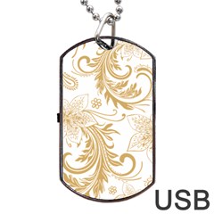 Flowers Shading Pattern Dog Tag Usb Flash (two Sides) by fashionpod