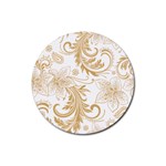 Flowers Shading Pattern Rubber Round Coaster (4 pack) Front