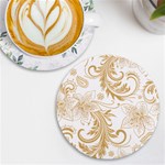 Flowers Shading Pattern UV Print Round Tile Coaster Front