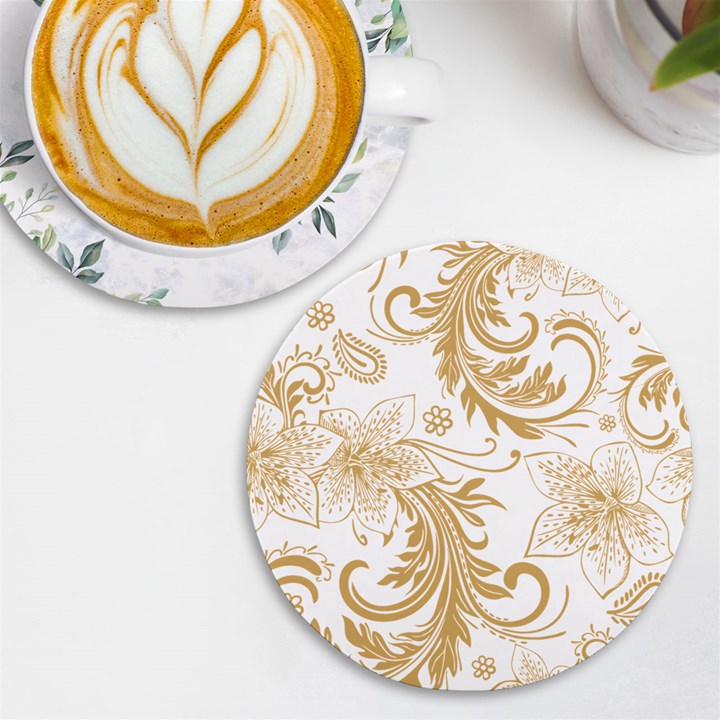 Flowers Shading Pattern UV Print Round Tile Coaster