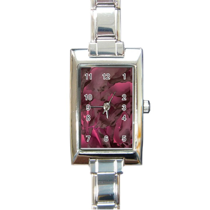 Peonies in Red Rectangle Italian Charm Watch