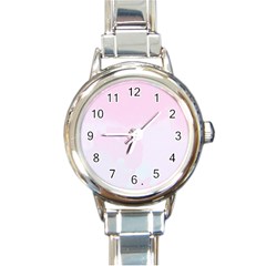 Watercolor Clouds Round Italian Charm Watch by Littlebird