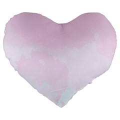 Watercolor Clouds Large 19  Premium Heart Shape Cushions by Littlebird