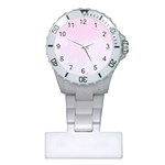 watercolor clouds Plastic Nurses Watch Front