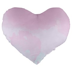 Watercolor Clouds Large 19  Premium Flano Heart Shape Cushions by Littlebird