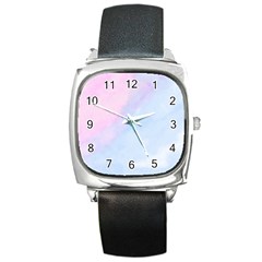 Watercolor Clouds2 Square Metal Watch by Littlebird