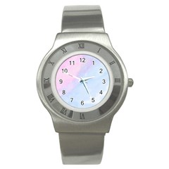 Watercolor Clouds2 Stainless Steel Watch by Littlebird