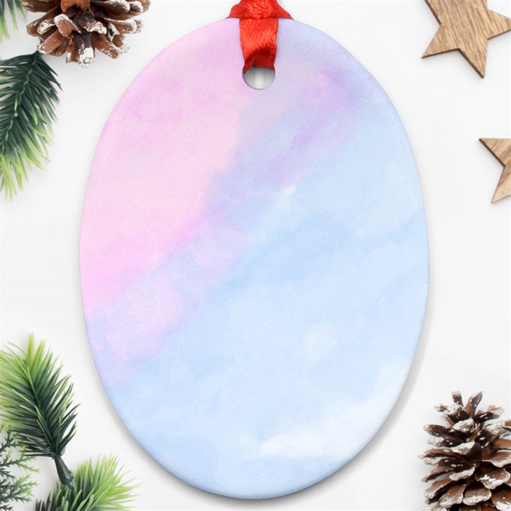 watercolor clouds2 Oval Ornament (Two Sides)