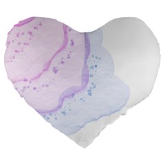 Color Flow Large 19  Premium Heart Shape Cushions by Littlebird