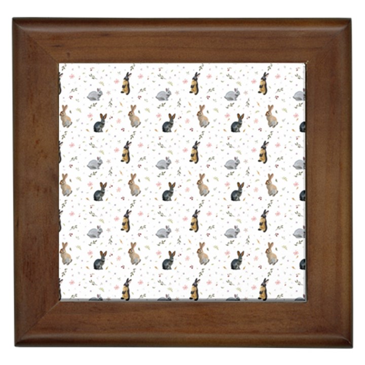 Cute Rabbit Framed Tile