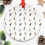 Cute Rabbit Round Ornament (Two Sides) Back