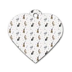 Cute Rabbit Dog Tag Heart (one Side) by SychEva