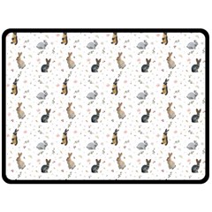 Cute Rabbit Fleece Blanket (large)  by SychEva