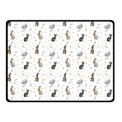 Cute Rabbit Double Sided Fleece Blanket (small)  by SychEva