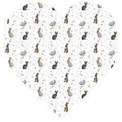 Cute Rabbit Wooden Puzzle Heart by SychEva