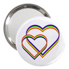 Rainbow Hearts 3  Handbag Mirrors by UniqueThings