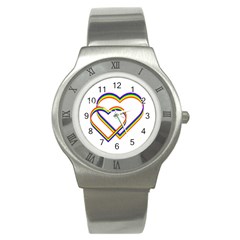 Rainbow Hearts Stainless Steel Watch