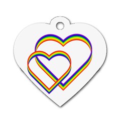 Rainbow Hearts Dog Tag Heart (one Side)