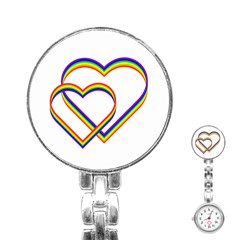 Rainbow Hearts Stainless Steel Nurses Watch