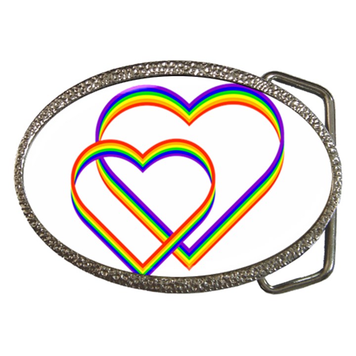 Rainbow Hearts Belt Buckles