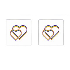 Rainbow Hearts Cufflinks (square)