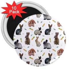 Cute Bunny 3  Magnets (10 Pack)  by SychEva