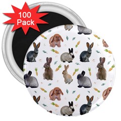 Cute Bunny 3  Magnets (100 Pack) by SychEva