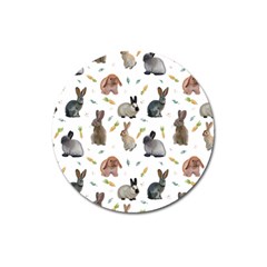 Cute Bunny Magnet 3  (round) by SychEva