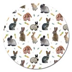 Cute Bunny Magnet 5  (Round) Front