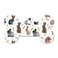 Cute Bunny Dog Tag Bone (two Sides) by SychEva