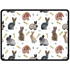 Cute Bunny Fleece Blanket (large)  by SychEva