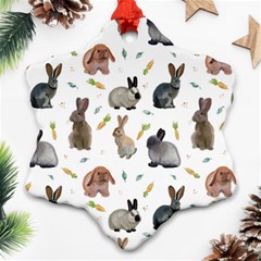 Cute Bunny Snowflake Ornament (two Sides) by SychEva