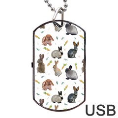 Cute Bunny Dog Tag Usb Flash (one Side) by SychEva