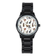 Cute Bunny Stainless Steel Round Watch by SychEva