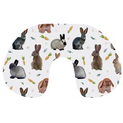 Cute Bunny Travel Neck Pillow by SychEva