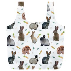 Cute Bunny Full Print Recycle Bag (xl) by SychEva