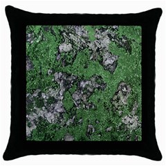 Modern Camo Grunge Print Throw Pillow Case (black) by dflcprintsclothing