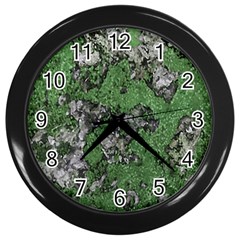 Modern Camo Grunge Print Wall Clock (black) by dflcprintsclothing