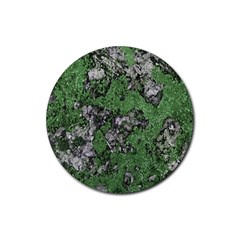 Modern Camo Grunge Print Rubber Coaster (round) by dflcprintsclothing