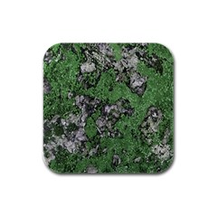 Modern Camo Grunge Print Rubber Square Coaster (4 Pack) by dflcprintsclothing