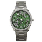 Modern Camo Grunge Print Sport Metal Watch Front