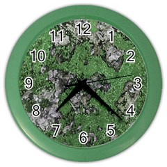 Modern Camo Grunge Print Color Wall Clock by dflcprintsclothing