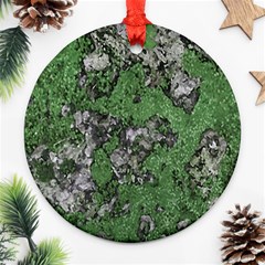 Modern Camo Grunge Print Round Ornament (two Sides)