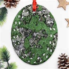 Modern Camo Grunge Print Oval Filigree Ornament (two Sides) by dflcprintsclothing