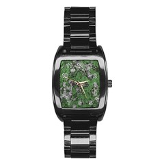 Modern Camo Grunge Print Stainless Steel Barrel Watch by dflcprintsclothing